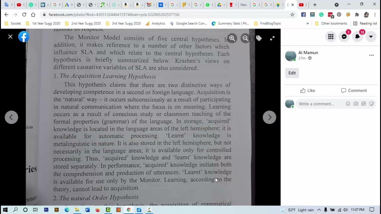 Discuss the five hypotheses of Krashen's Monitor Model বাংলা লেকচার