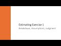 Estimating Exercise 1: Assumptions, Risk & Judgment (Residential Deck Example)