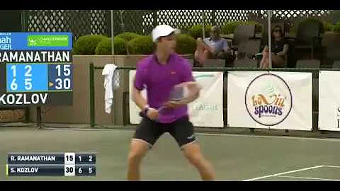 Kozlov 1 Handed Passing shot makes his opponent an...