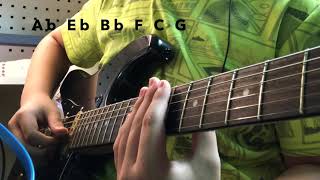 All fifth guitar tuning Ab Eb Bb F C G
