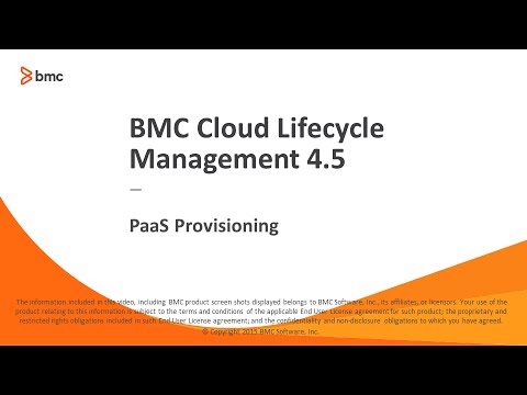 BMC Cloud Lifecycle Management 4.5: PaaS Provisioning