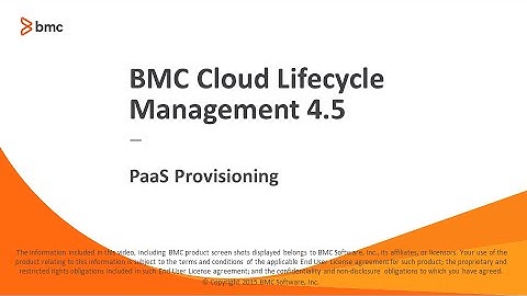 BMC Cloud Lifecycle Management 4.5: PaaS Provisioning