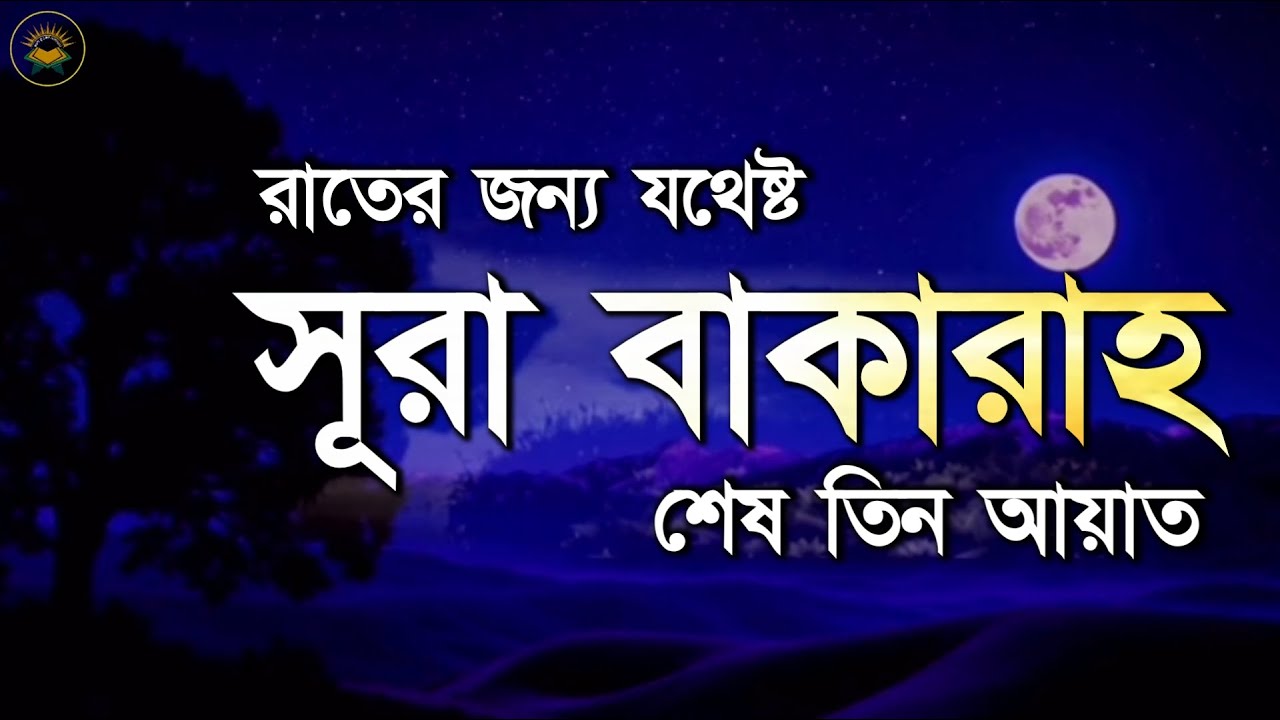 রাতের জন্য সূরা বাকারার শেষ তিন আয়াত যথেষ্ট । Surah Baqarah last 3 Ayah by Sheikh Masud