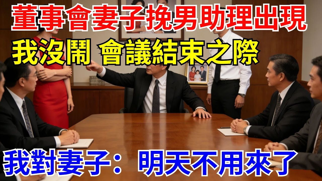 召開董事會那天，妻子當眾挽著男助理出現，我沒鬧，會議結束之際，我指著妻子平靜開口：最後壹件事，妳們兩個明天不用來了！【風港故事】#男頻小說#都市#故事#小說#爽文#職場