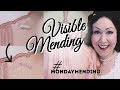 Visible Mending on a Vintage Nightgown to Fix Worn-out Fabric and Holes  - My #MONDAYMENDING