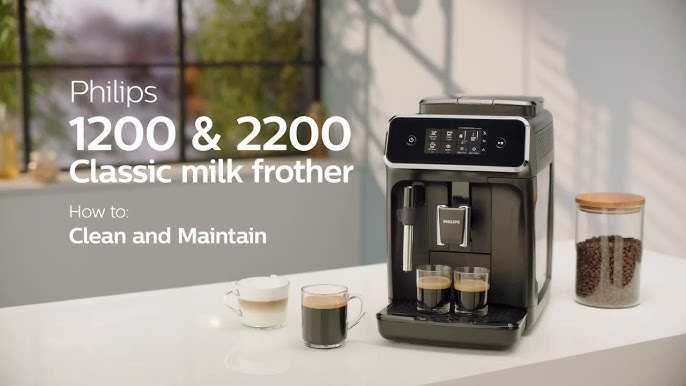 Philips 1200 Series Fully Automatic Espresso Machine, Classic Milk Frother,  2 Coffee Varieties, Intuitive Touch Display, 100% Ceramic Grinder