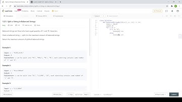 LeetCode Split a String in Balanced Strings Solution