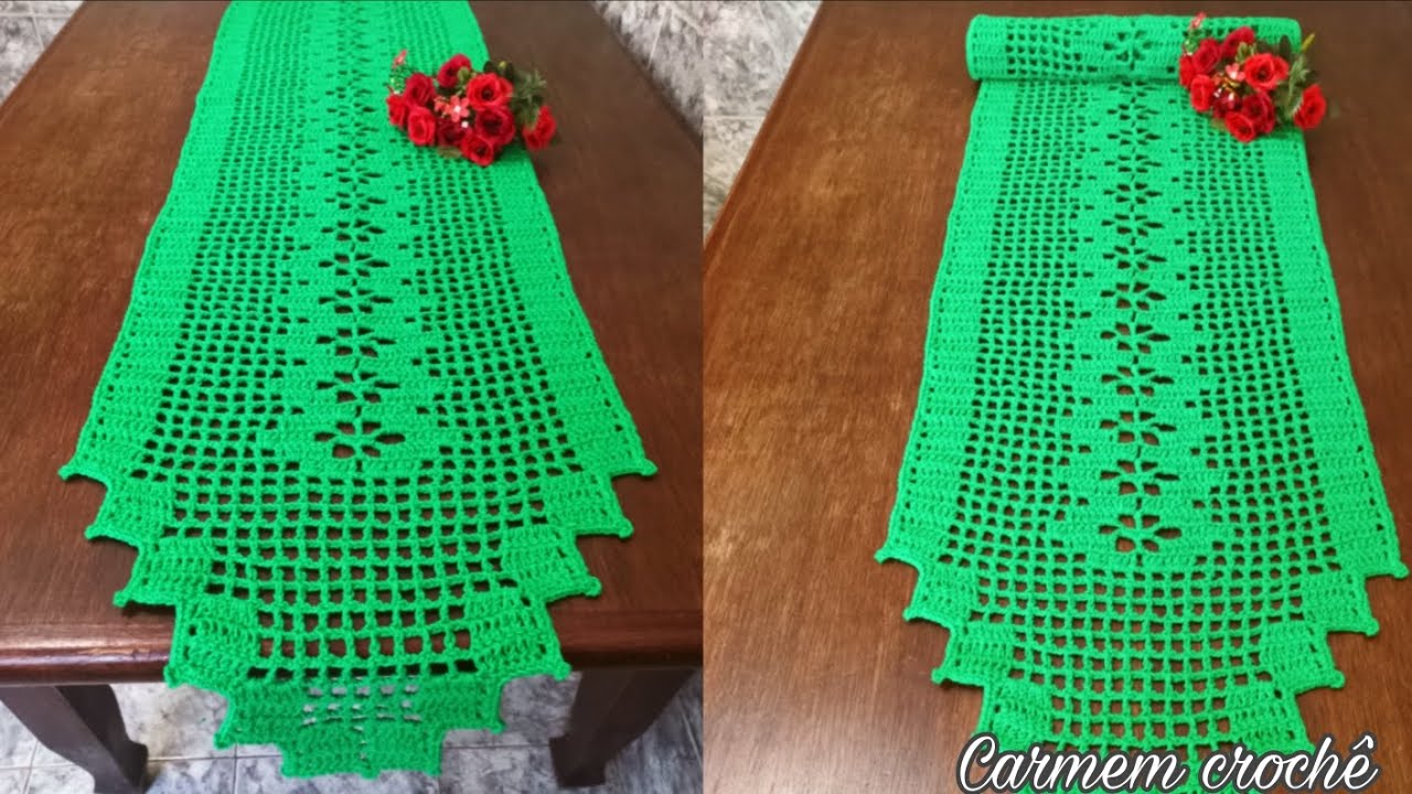 COMO FAZER CAMINHO DE MESA NO CROCHÊ FILÉ PONTO ARANHA BEM DIFERENTE TUTORIAL CROCHÊ PASSO A PASSO 