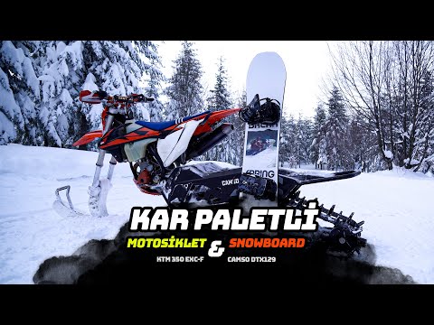 KTM 350 EXC-F & Camso DTX 129 Motosiklet Kar Paleti ile Snowboard ( Kartepe Sisli Vadi )