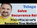 DAA in Telugu || Solve Recurrence Relation T(n)= 3T(n/4) +cn^2 || Recursive Tree method ||Algorithms