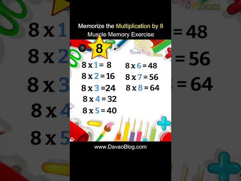 ✖️🩷 Multiplication by 8 (FAST & EASY to Memorize) Memorize Multiplication table by 8.