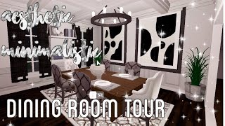 Aesthetic Minimalistic Bloxburg Dining Room Tour || melendezz