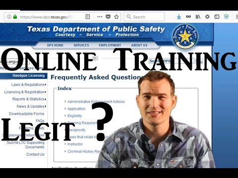 Texas Online Carry License?  Is it legal? Legit? CHL LTC Training Online