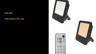 Flex PIR IP65 Remote Controlled LED Floodlight Instructions