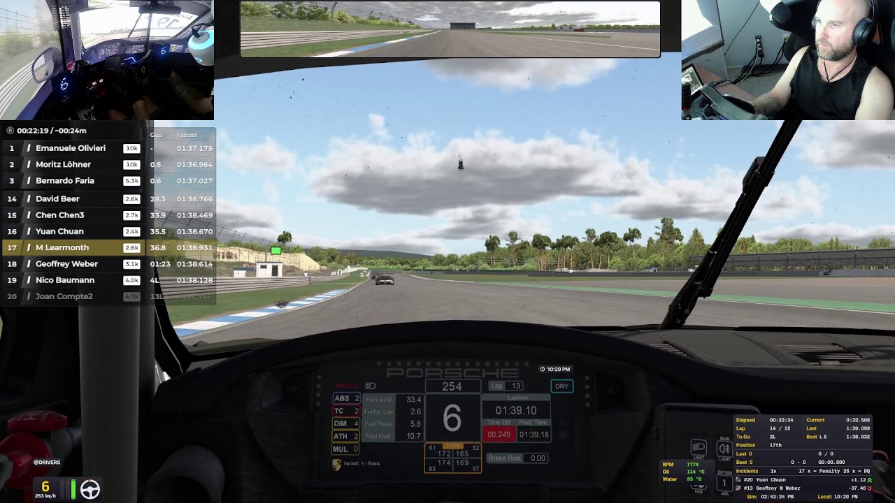 IRACING PORSCHE CUP HOCKENINMRING.