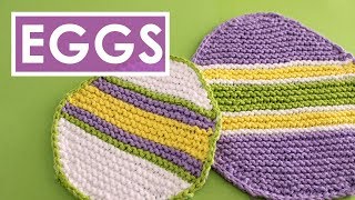 EASTER EGG DISHCLOTH Knitting Pattern by Studio Knit