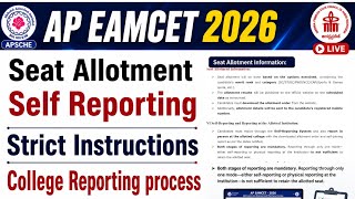AP EAMCET 2026 SEAT ALLOTMENT INSTRUCTIONS | AP EAPCET SEAT ALLOTMENT 2026 Update