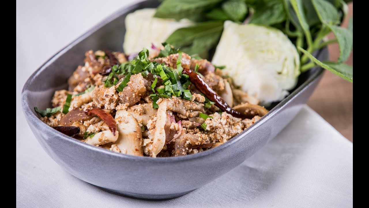 ลาบเต้าหู้และเห็ด Tofu & Mushroom Thai Salad : พลพรรคนักปรุง