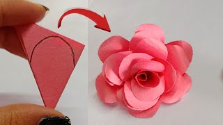 Diy paper rose 🌹#diy #papercraft #craft #diypaperflowercraft