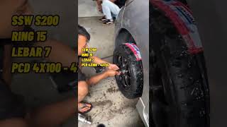 Modifikasi Jazz GK5 ganti velg racing ring 15 SSW S200 - Velg mobil racing import