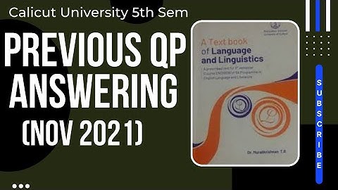 Previous Question Paper Answering|Language and Linguistics|5th Sem|Calicut University