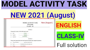 English|| Model Activity Task New August month  2021  ||Class 4|| Full solution ||Anglo Bangla