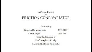 FRICTION CONE VARIATOR