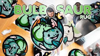 Custom Bulbasaur Rug | Tufting Process Start to Finish | Crazy Custom Rug!!