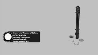 BOL-OR Removable Ornamental Steel Bollards