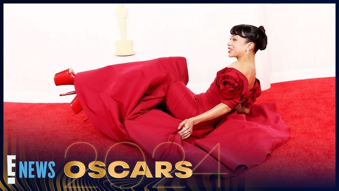 Liza Koshy Recovers Gracefully After Tripping On The Red Carpet 2024 Oscars