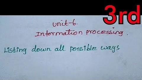 3rd Std maths information processing /possible ways chapter6 term1
