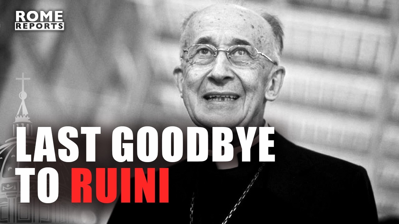 Pope Leo bids farewell to Cardinal Ruini with the blessing of the coffin at St. Peter's Basilica