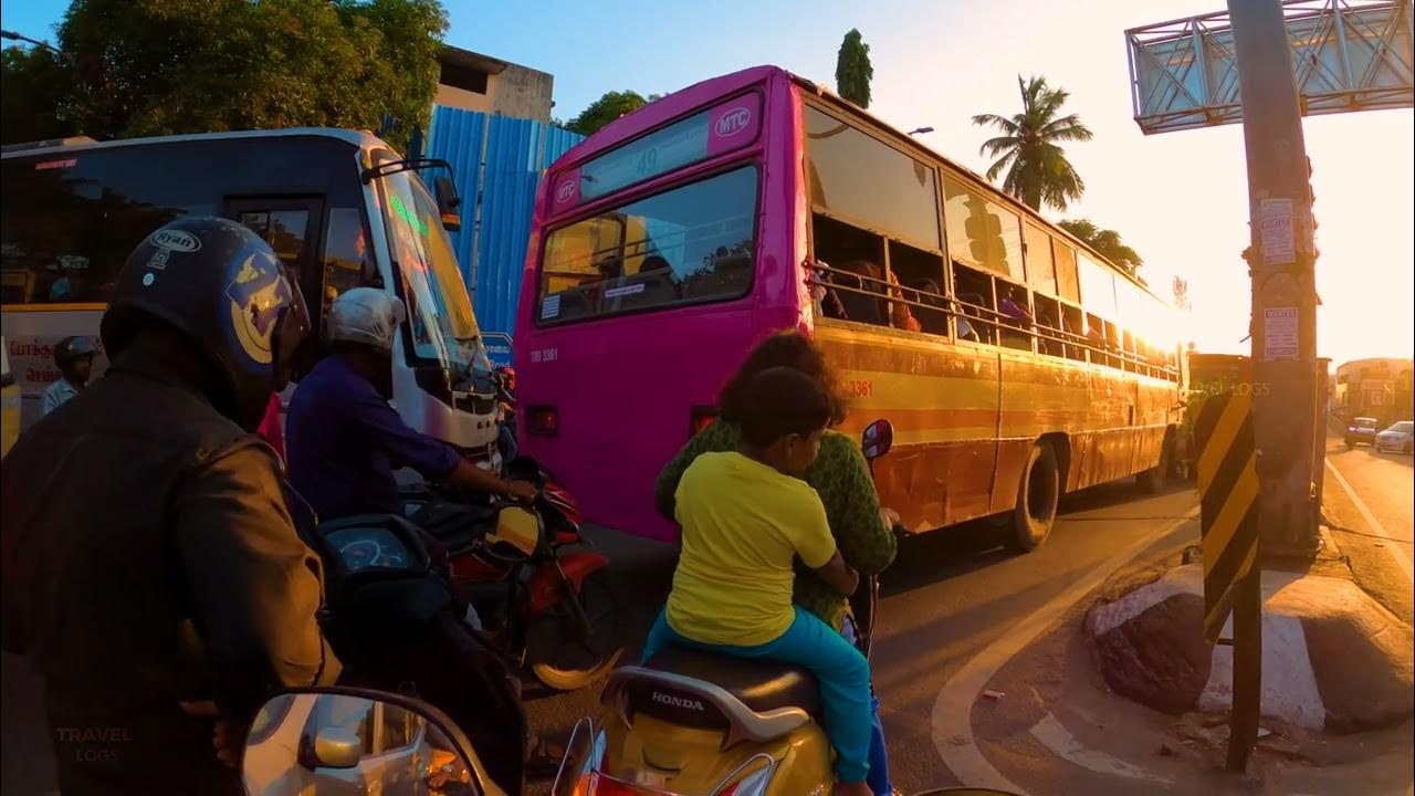 Guindy Race Course To Adambakkam Bus Stand Bike Tour Travel Logs chennai-4k-guindy-race-course-road-five-furlong-road-india-4k