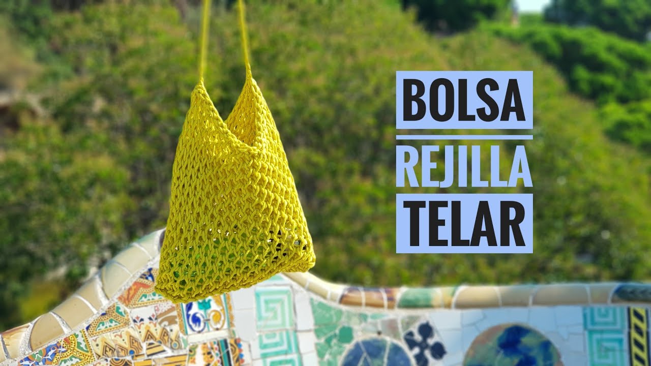 Cómo tejer una bolsa de malla o rejilla con telar - FÁCIL (Tutorial DIY)