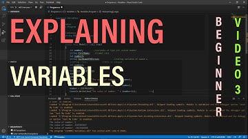 Programming Training Video 3 Variables in Visual Studio Code using C# in .NET Core