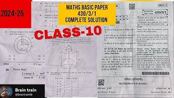 MATHS BASIC PAPER SOLUTION CODE 430/3/1 SET-1|CBSE BOARD 2025