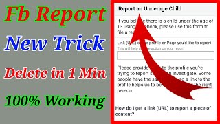 Delete Facebook Account With New Method | Underage Report | how to report facebook account