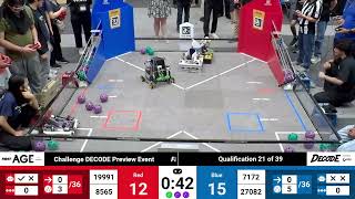 Qualification 21 - 2025 FTC FIRST Tech Challenge DECODE Preview Event