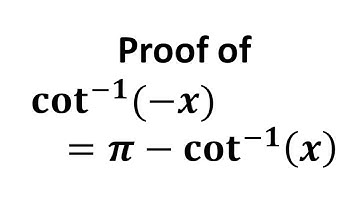 cot^-1(-x) = pi - cot^-1(x) | arccot(-x) = pi - arccot x
