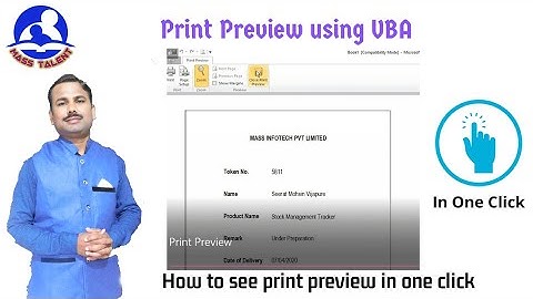 Print Preview using Excel VBA code