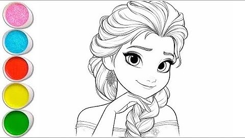 Cute Elsa Frozen Drawing for Kids | Painting & Coloring for Toddlers | Let’s Draw Together