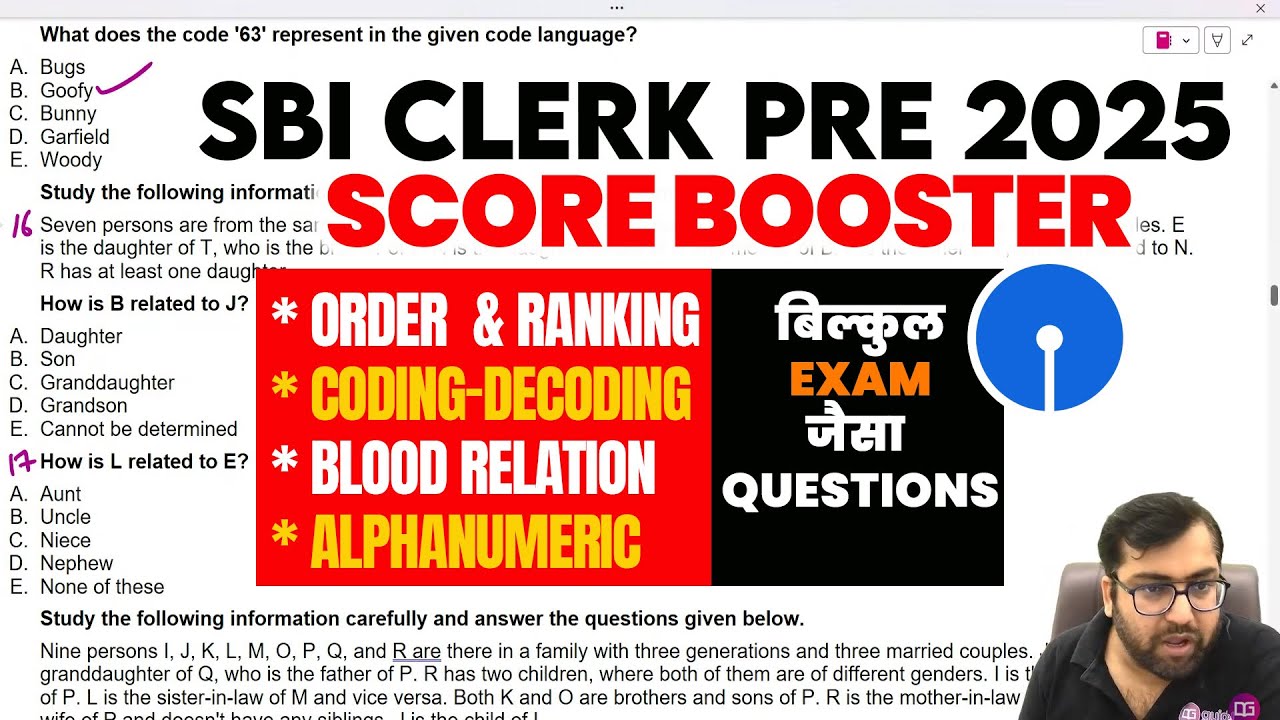 Most Scoring Topics in Reasoning For SBI CLERK PRE 2025 SBI Clerk ...
