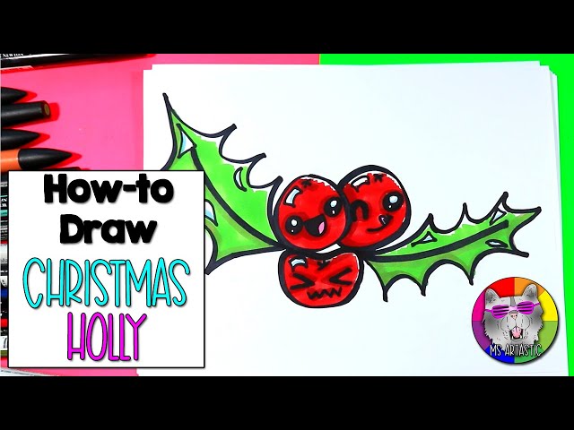 How to Draw Christmas Holly with Easy Tutorial - How to Draw Step by Step  Drawing Tutorials