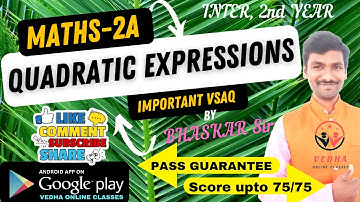 Quadratic Expressions, important VSAQ