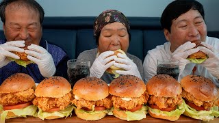 🍔Homemade Big Chicken Burger!! - Mukbang eating show