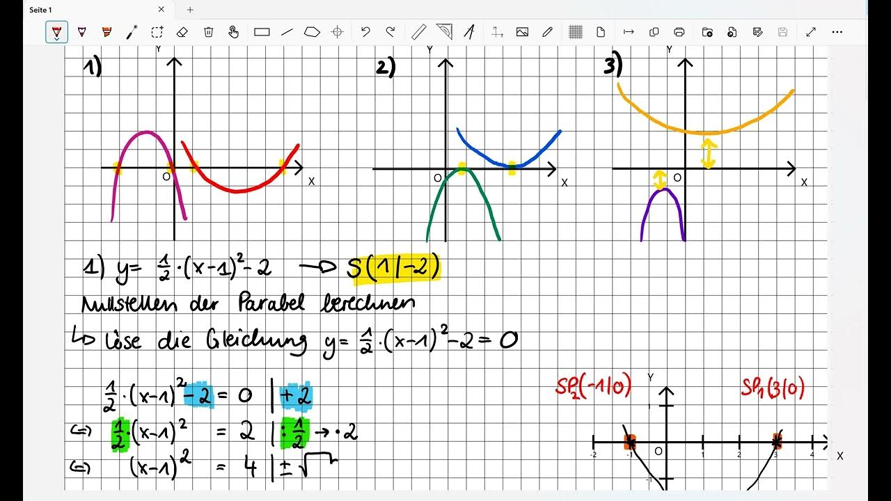 Wie Berechnet Man Nullstellen Bei Parabeln Aus Mathe Klasse 8 - Nullstellen von Parabeln in Scheitelform berechnen