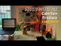 3HR STUDY WITH MEㅣpomodoro 50/10ㅣrelaxing fireplace + rain soundsㅣwith alarm + timer