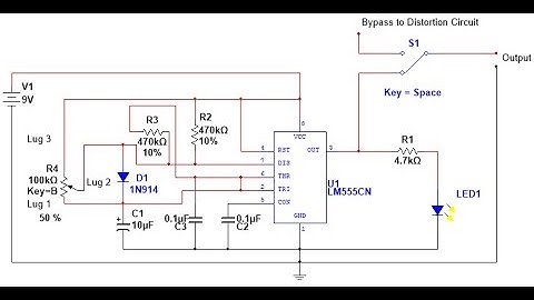 555 timer w/100-0% duty cycle for effects pedal