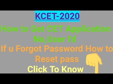 KCET 2020 How to Get Vet Application No,User I'd ,How to rest password For Counseling