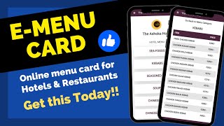 Restauarant E-Menu Card | Hotels & Restaurants | Online Menu Card | Get Developed Today | Rappid